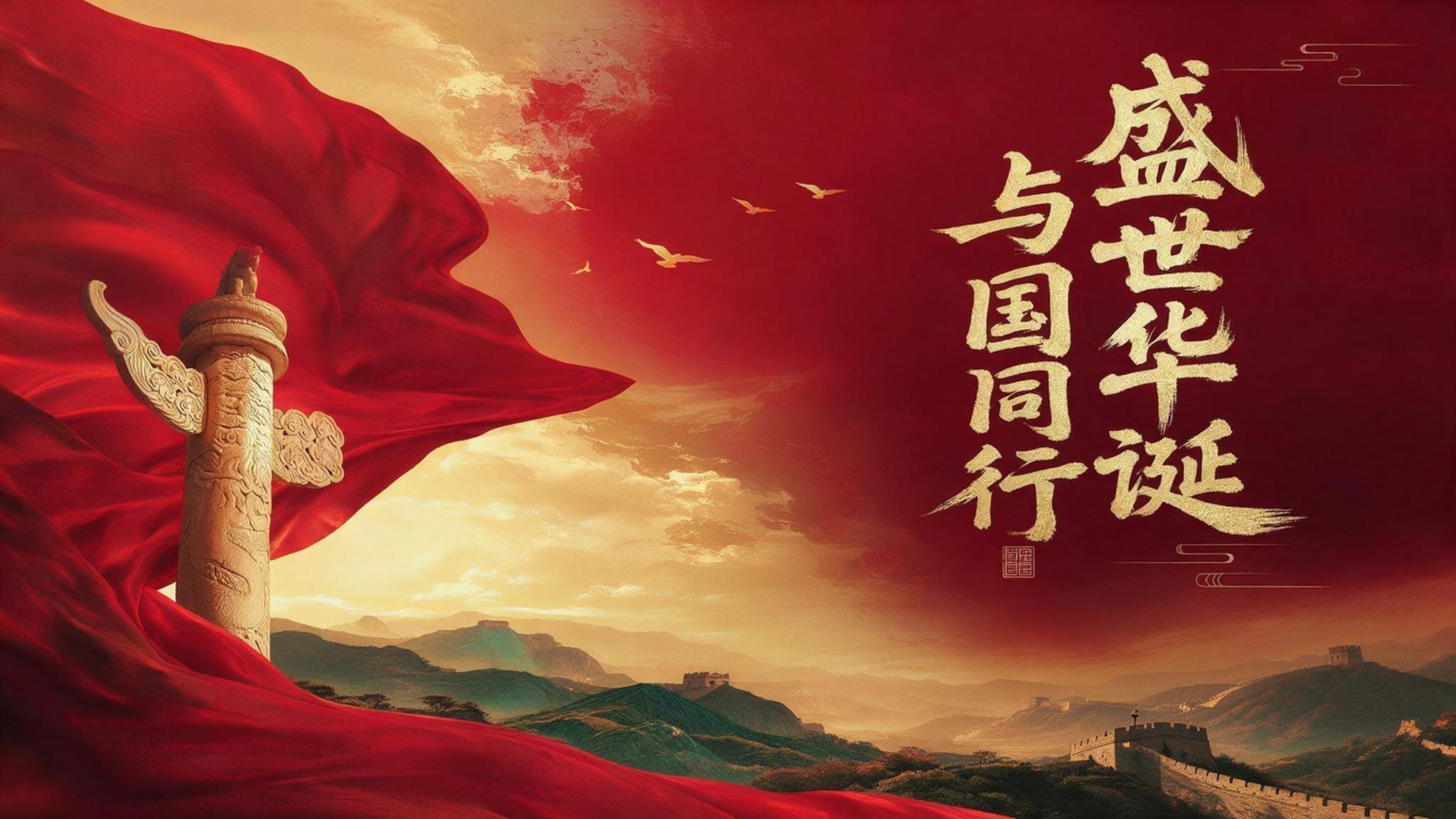 jimeng-2026-09-28-6112-小字部分的“家国同心 共赴华章 山河锦绣”改成“山河锦绣 共赴华章”,其余细节均....jpg